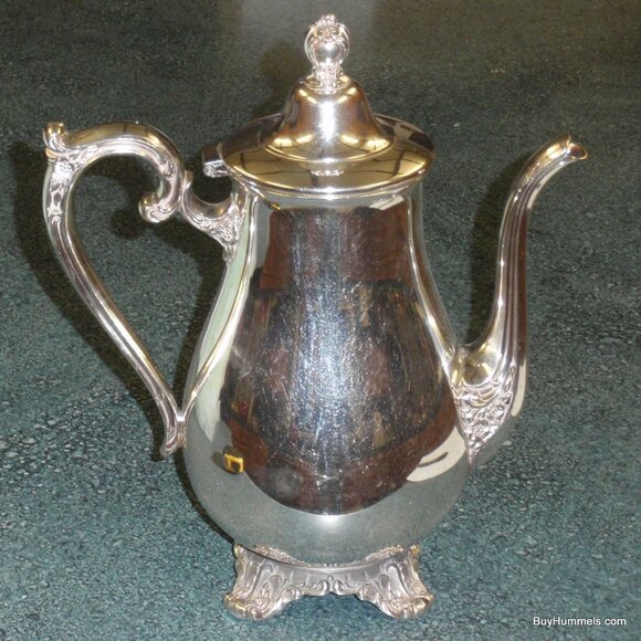 Victorian Rose WM Rogers & Son Silverplate Tea Pot Coffee Pitcher #1901 - GIFT! - Picture 1 of 9